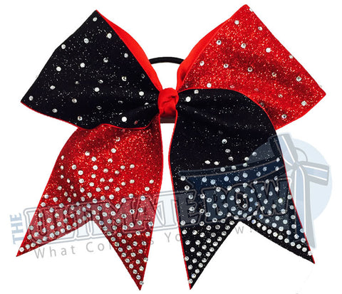 Majestic Glitter and Rhinestones Cheer Bow | Rhinestone Competition Bow