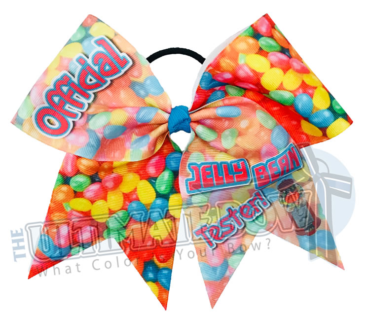 Official Jelly Bean Tester Cheer Bow | Easter Cheer Bow | Jelly Bean Cheer Bow
