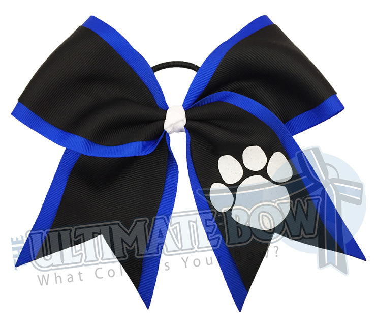Paw Print Stripe Cheer Bow  NWAB Exclusive – notwithoutabow