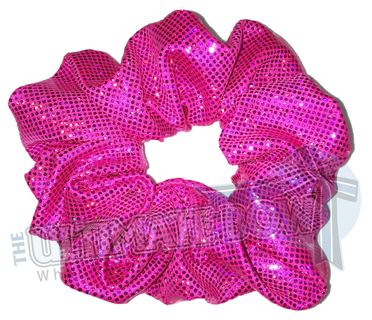 Fuchsia Scrunchies | Hot Pink Scrunchies | Breast Cancer Awareness Scrunchies |  metallic scrunchies | Prima Donna Scrunchies | Hologram Material Scrunchies | Cheer Scrunchies | Gymnastics Scrunchies