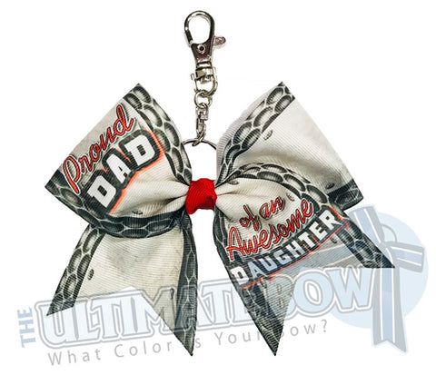 Proud Dad of an Awesome Daughter Key Chain Bow | Fathers Day Keychain Bow