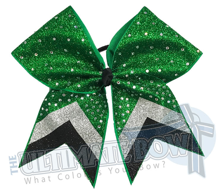 Sparkly Green Cheer Bow, Glittery Green Gold Cheer Bow, Cheer Bows –  Accessories by Me, LLC