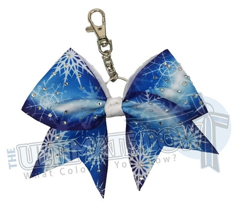 Rhinestone-snowflake-royal-blue-white-ribbon-keychain-key-chain-bow-purse-bling