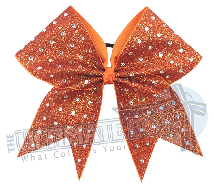 rhinestone-glitter-orange crystal-clear-large-rhinestones-cheer-bow-full-glitter Texas Orange - Burnt Orange