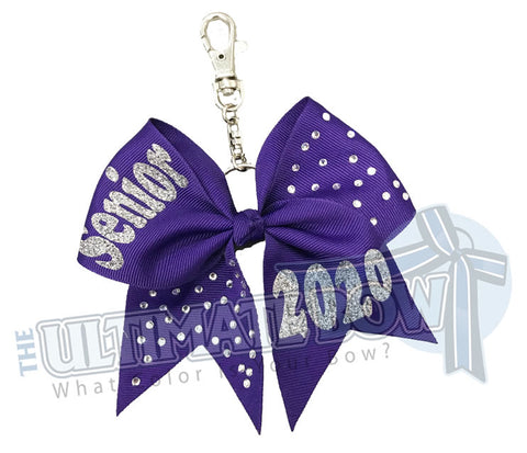 Rhinestones Senior 2020 - Class of 2020-purple-ribbon-keychain-key-chain-bow-purse-bling