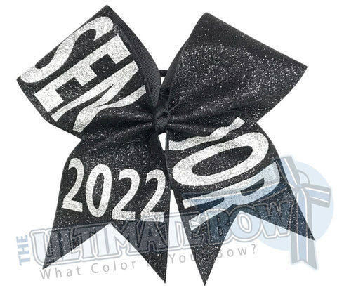 Full glitter senior cheer bow | Class of 2022 | celebrate-graduation-graduate Senior Hair Bow | Class of 2022