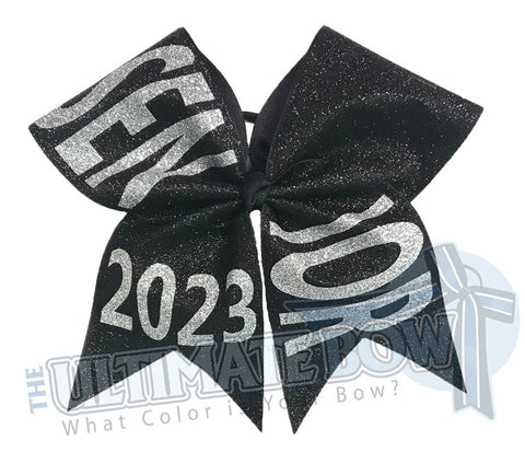 Full glitter senior cheer bow | Class of 2023 | celebrate-graduation-graduate Senior Hair Bow | Class of 2023
