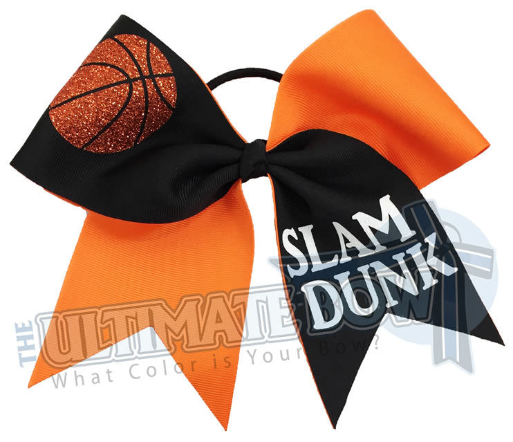 Cheerleading Basektball-Hair-Bow-Cheer-bow-sidelines-basketball-cheer-slam-dunk-NCAA-March-Madness-Brackets-Orange-Black