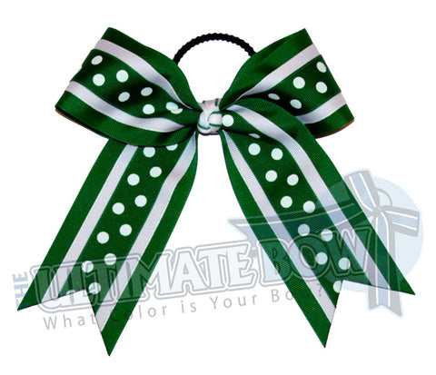 Sprinkle-dots-cheer-bow-emerald-green-white-polka-dots