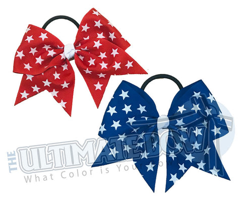 Superstar Pig Tail Bows | USA Pig Tail Set | Red White and Blue Pig Tails