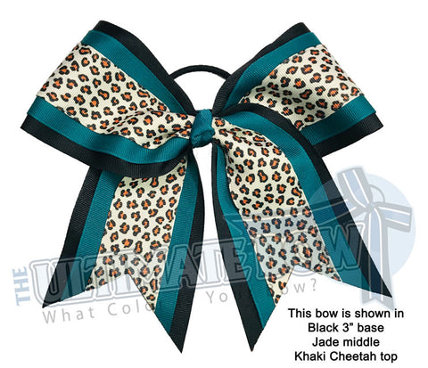 Superior Cheetah Cheer Bow | Animal Print Cheer Bow | Cheetah Cheerleading Bow