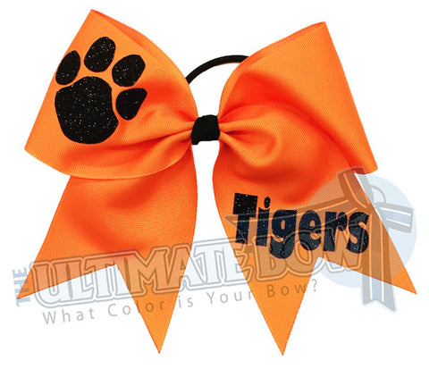 Superior-texas-sized-glitter-paw-print-cheer-softball-bow-orange-black-tigers