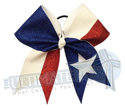 Superior Glitter Stars and Stripes Cheer Bow | USA Glitter Cheer Bow
