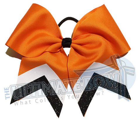 sideline-glitter-stripes-orange-black-white-cheer-bow-glitter-varsity-cheer-softball-school-recreational-cheer