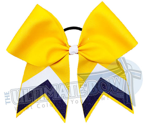 sideline-glitter-stripes-Yellow gold-black-white-cheer-bow-glitter-varsity-cheer-softball-school-recreational-cheer