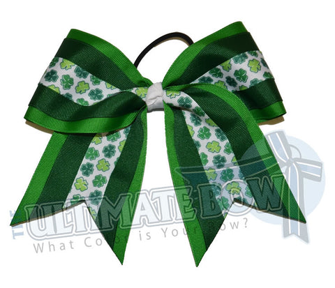 Superior Lucky Shamrock Cheer Bow | St. Patrick's Day Cheer Bow