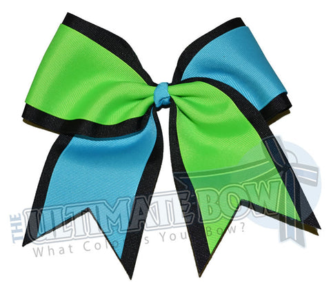 Superior-summer-splits-black-neon-green-turquoise-white-cheer-bow