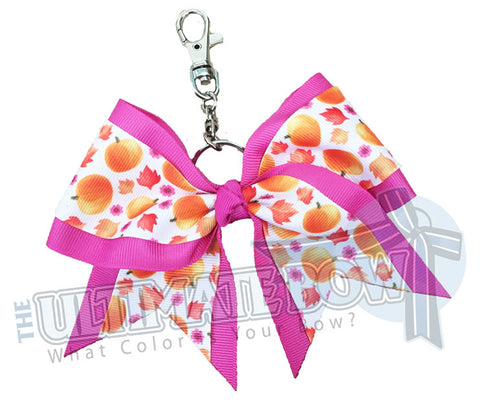 Sweet Pumpkin Key Chan Bow | Cheer Bows | Cheer Key Chain Bows | Halloween Bows | Pink Key Chain