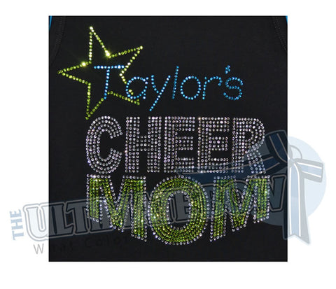 All Star Rhinestone Cheer Mom T-Shirt - Any Team/Individual Name