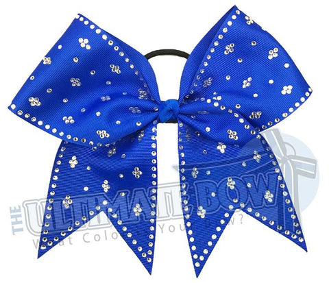 Taylors Tears Rhinestone Cheer Bow | Rhinestone ribbon grosgrain | Electric Blue Cheer Bow | cheer-bow