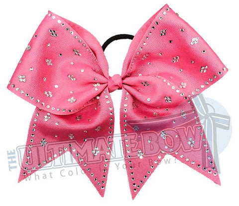 Taylors Tears Rhinestone Cheer Bow | Rhinestone ribbon grosgrain | Hot Pink Cheer Bow | cheer-bow