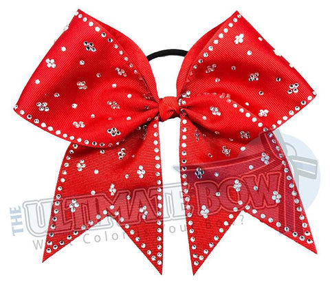 Taylors Tears Rhinestone Cheer Bow | Rhinestone ribbon grosgrain | Red Cheer Bow | cheer-bow