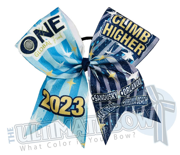 The ONE Cheer and Dance Finals Official Big Glitter Event Bow | The ONE 2023 | Only One can be the ONE! | Climb Higher
