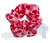 Valentine Pink Satin Red Flocked Heart Scrunchies | Scrunchies
