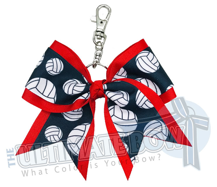 Red Volleyball Key Chain Bow | Volleyball Keychain | Volleyball Bows