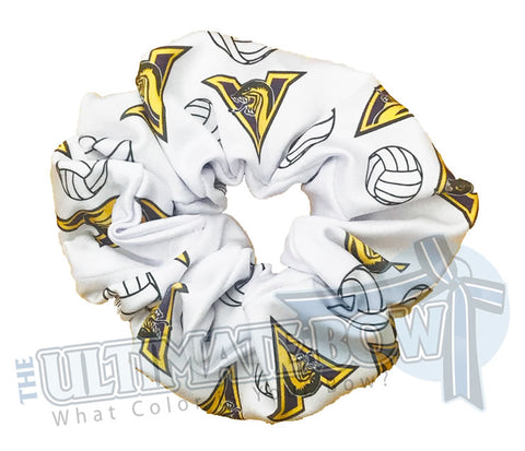 Volleyball Scrunchies | custom printed scrunchies | sublimate scrunchies | logo scrunchies | two color logos | Vipers Volleyball Club