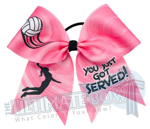 You Just Got Served Volleyball Hair Bow | Pink Volleyball Hair Bow  | You Just Got Served | Pink Volleyball Bow