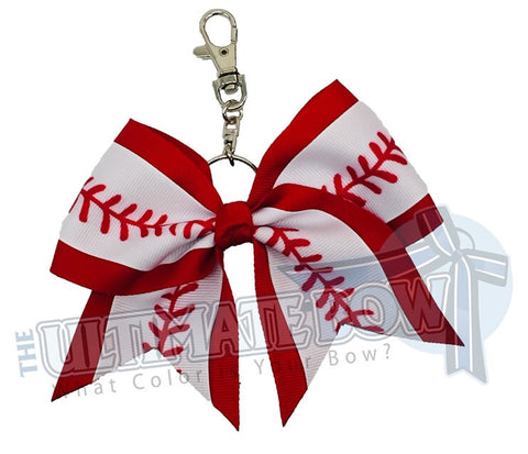 Baseball Laces Key Chain Bow | Baseball Mom Key Chain