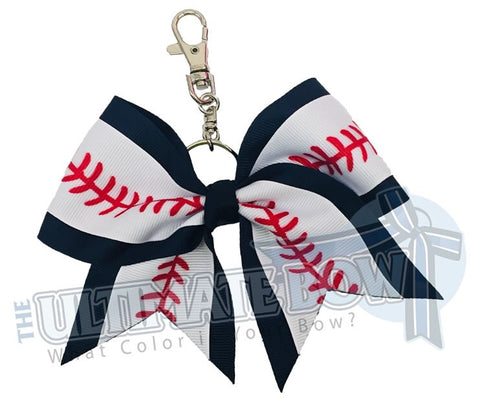 baseball key chain baseball mom keychain navy baseball laces